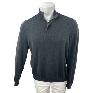 Perry Ellis Men's Black 1/4 Zip High Neck Long Sleeve Sweatshirt Sweater Top L